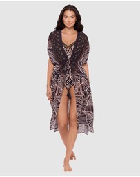 Miraclesuit Swimwear  - Let's Be Fronds Sheer Beach Cover Up Kimono