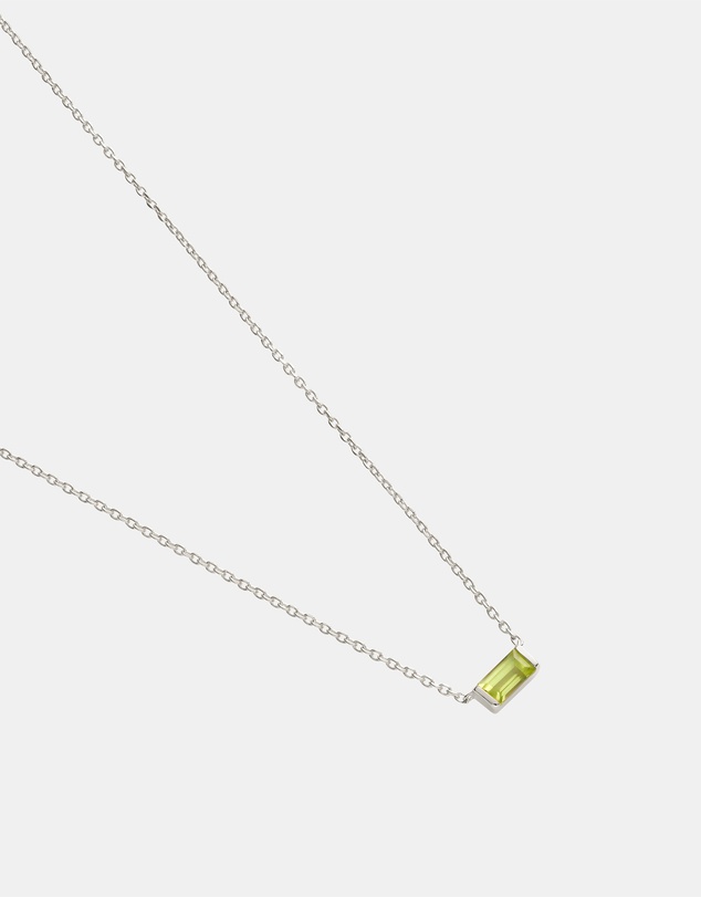 Kirstin Ash - Baguette Birthstone Necklace August Peridot