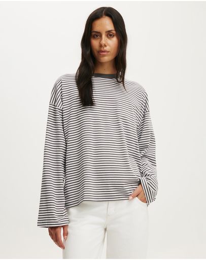 Madi Stripe Burnt Ember & White