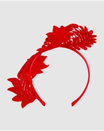 Max Alexander - Lace Crown Red Headband Fascinator