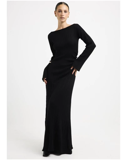 Subtitled - Peyton Off Shoulder Knit Maxi Dress