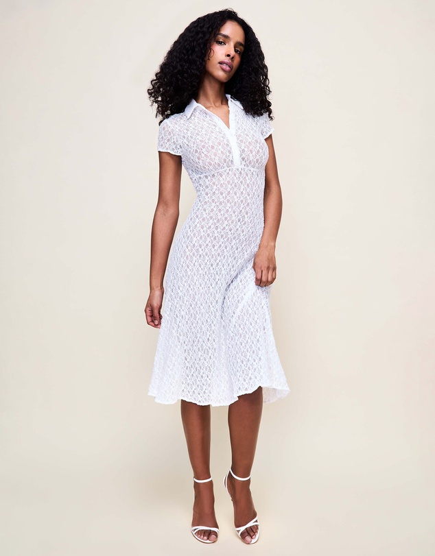Guizio - Button Front Lace Dress