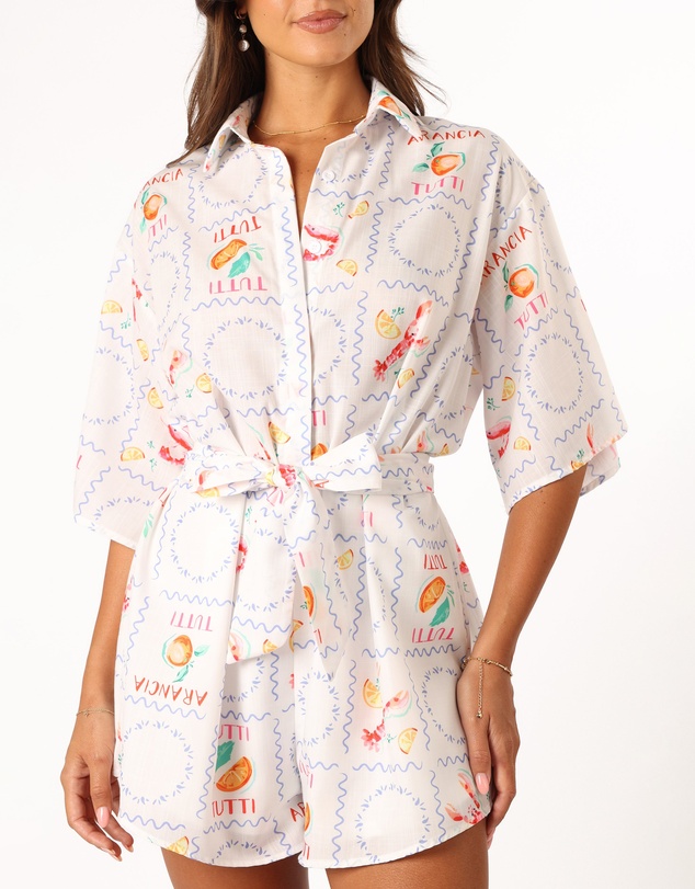 Petal & Pup - Kellie Playsuit - White Tutti Print