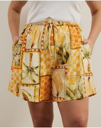 Atmos&Here Curvy - Paradise Linen Blend Shorts