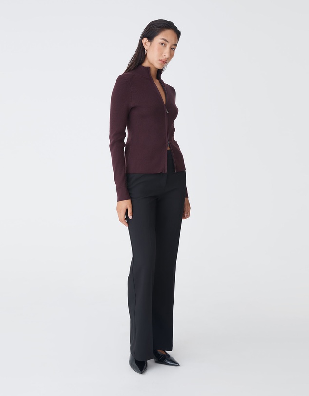 Forcast - Blake Ribbed Zip Cardigan