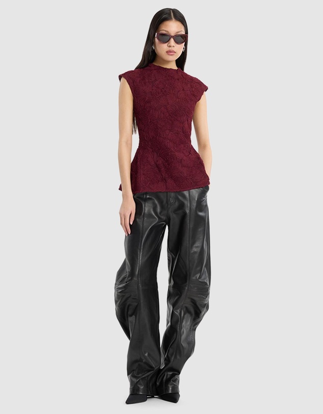 ROTATE - Flower Mesh Top