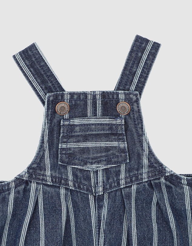 Fox & Finch - Wild Side Stripe Denim Overalls - Babies