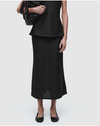 COS - Linen-Blend Midi Column Skirt