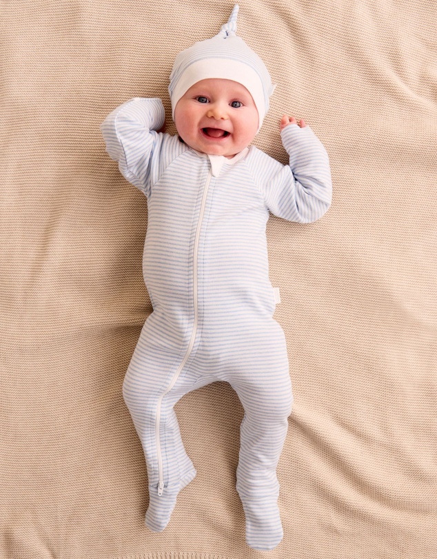 Purebaby - Zip Growsuit & Hat Set-Babies