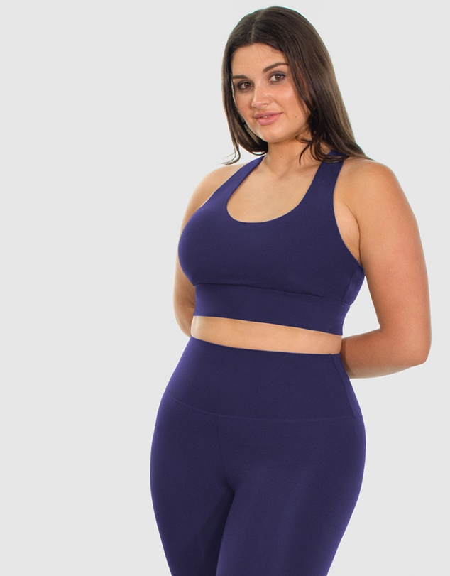 B Free Intimate Apparel - Mesh Racer Long Line Sports Bra (B-C-D-DD-E) Cup