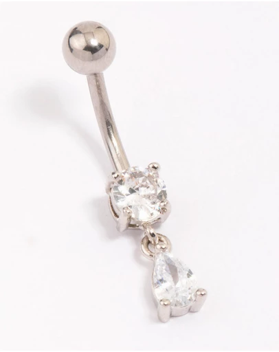 Lovisa - Surgical Steel Cubic Zirocnia Pear Drop Belly Piercing
