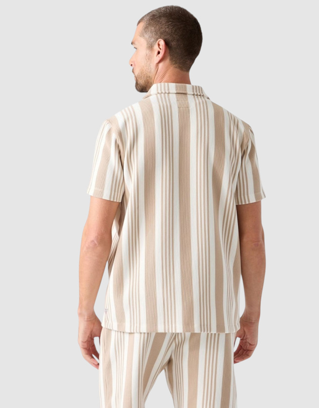 GUESS - Arin Stripe Knit Short Short Sleeve Shirt