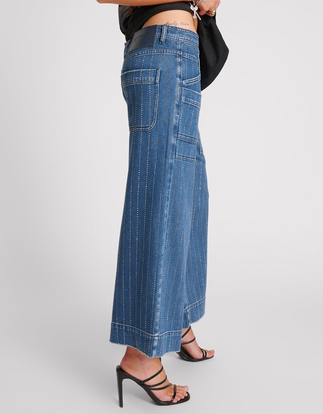 ONE TEASPOON - Bad Boys High Waist Wide Leg Denim Jeans - Glitter Highway