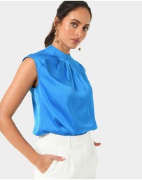 Forcast - Kiar Pleated Satin Top