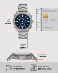 Fossil - Machine Silver Tone Chronograph Watch