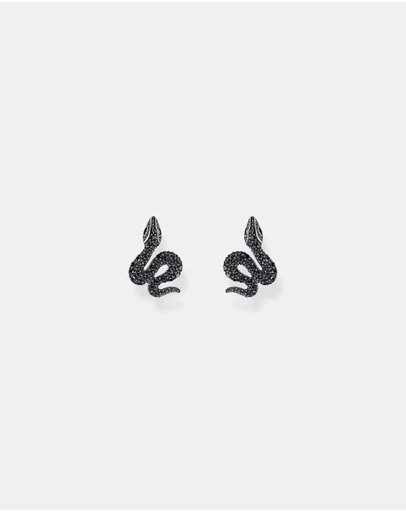 THOMAS SABO - Snake small ear studs with black zirconia