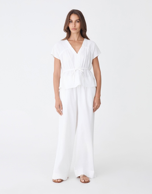 Forcast - Bronte Cotton Drawstring Top