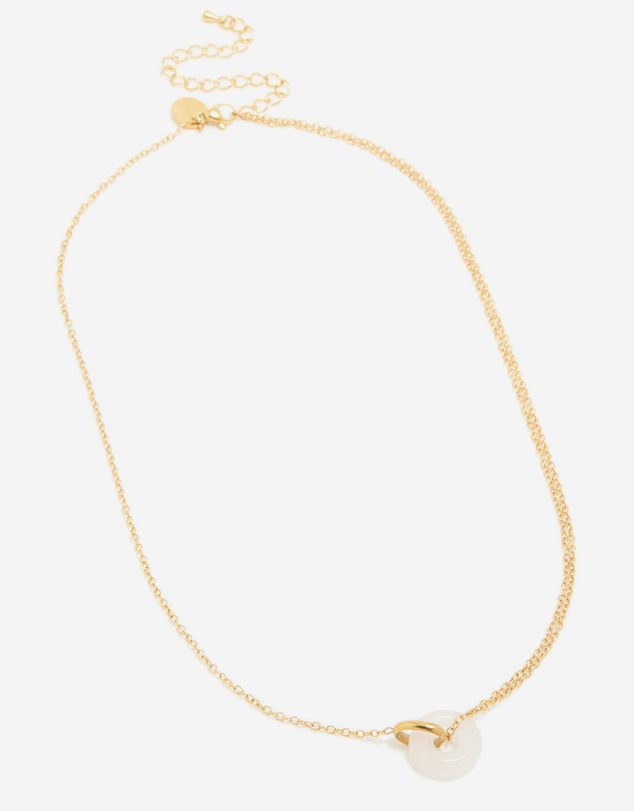 Lovisa - Waterproof Gold Plated Stainless Steel Acrylic Doughnut Pendant Necklace