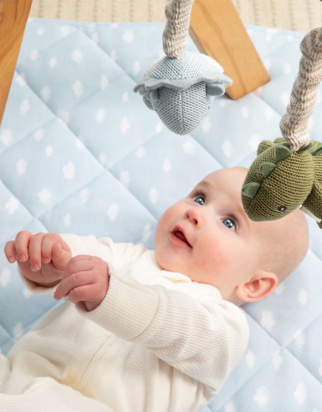Living Textiles - Reversible Quilted Cot Comforter - Elephant Playtime