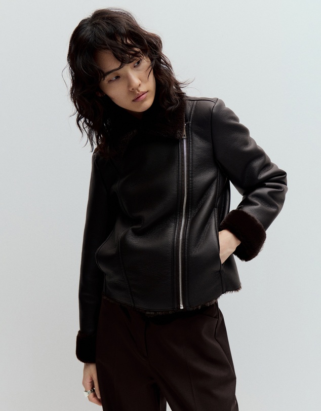 M.N.G - Faux Fur Biker Jacket