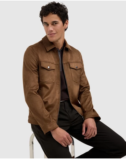 Politix - Reece Faux Suede Trucker Jacket