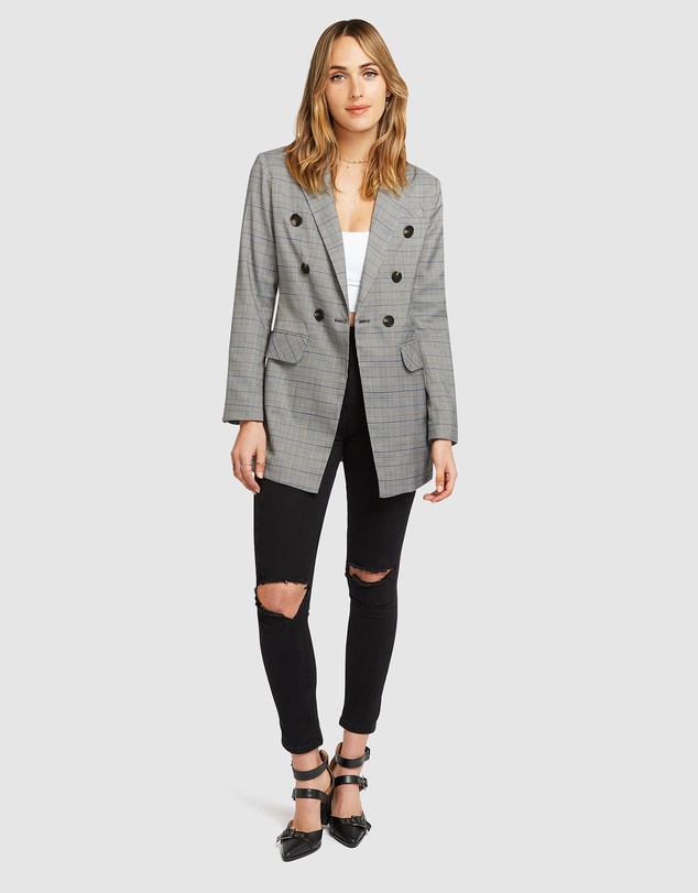Belle & Bloom - Too Cool For Work Plaid Blazer