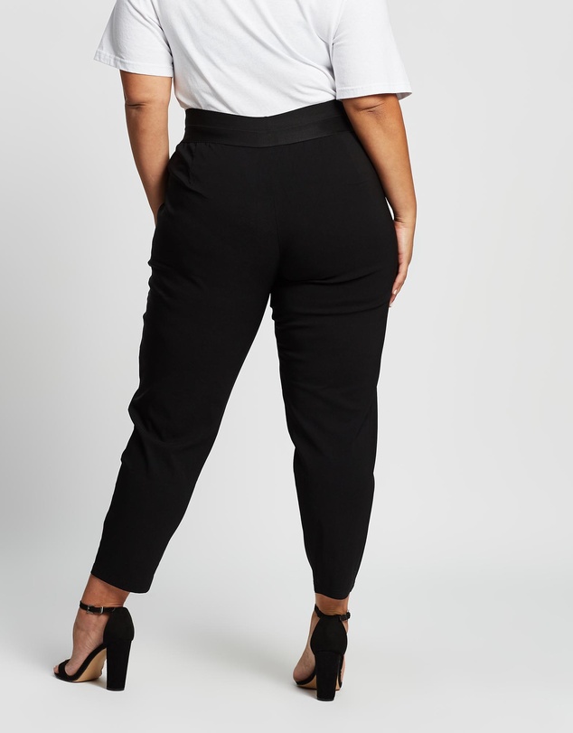 Love Your Wardrobe - Jada Wide Elastic Waist Stretch Bengaline Pants