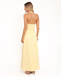 Petal & Pup - Emalia Halter Maxi Dress - Pale Yellow