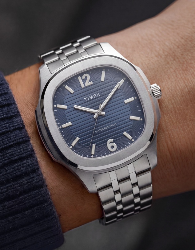 TIMEX - Marquee 41mm Blue Dial Stainless Steel Bracelet Watch
