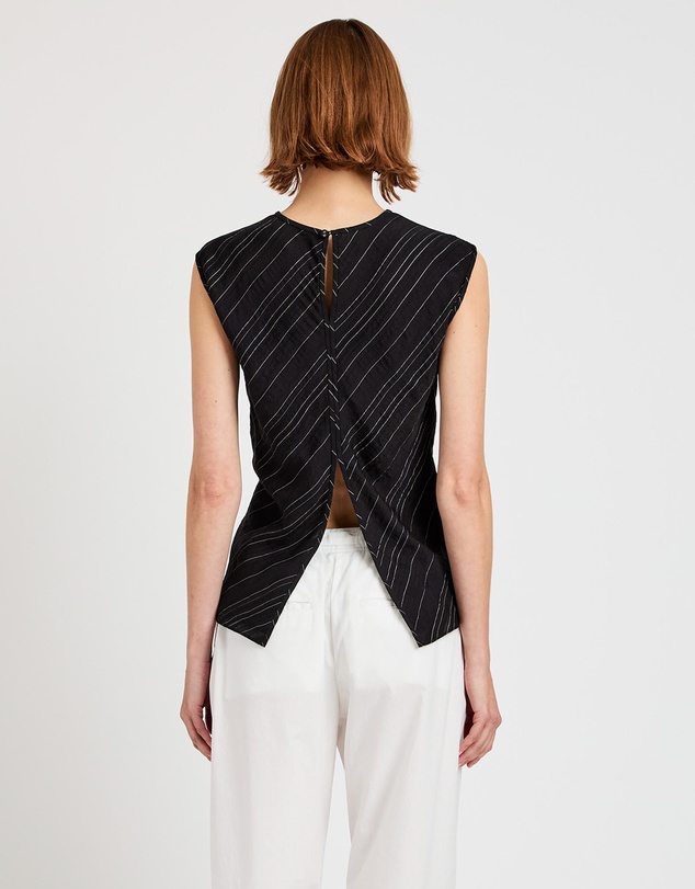 Proenza Schouler White Label - Trina Top in Woven StripeFlou