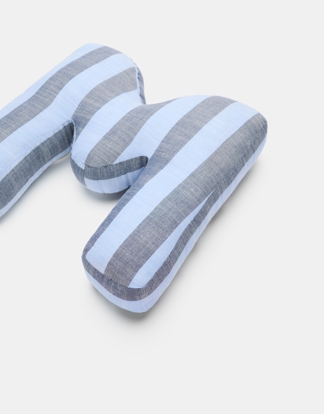 Seed Heritage - Blue Stripe Initial Cushion