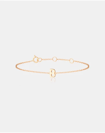 The Silver Collective - Children's A-Z Letter Bracelet - B