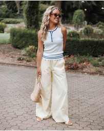 Petal & Pup - Adam Wide Leg Pant - Pale Yellow