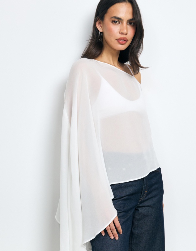 AERE - Mila One Shoulder Asymmetric Blouse