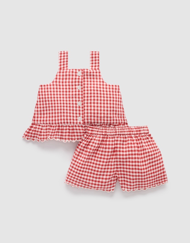 Purebaby - Red Gingham Set -Kids-Babies