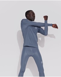 SKINS - SKINS Compression Men's Series-2 Gym Clothing Mens LS Top Blue Grey