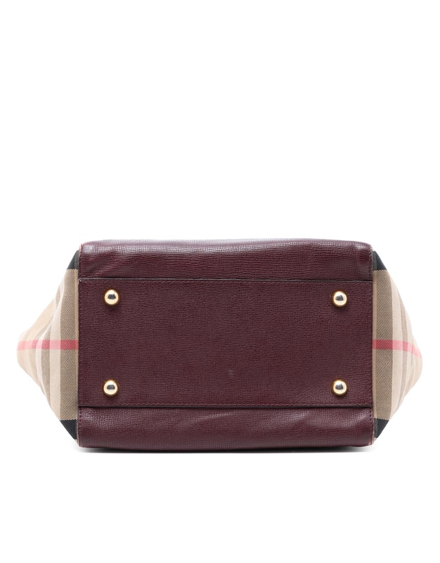 Pre-Loved by Azura Reborn - Pre-Loved Small Leather and House Check Canvas Canterbury Tote