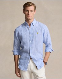 Polo Ralph Lauren - Custom Fit Striped Linen Shirt- ICONIC EXCLUSIVE