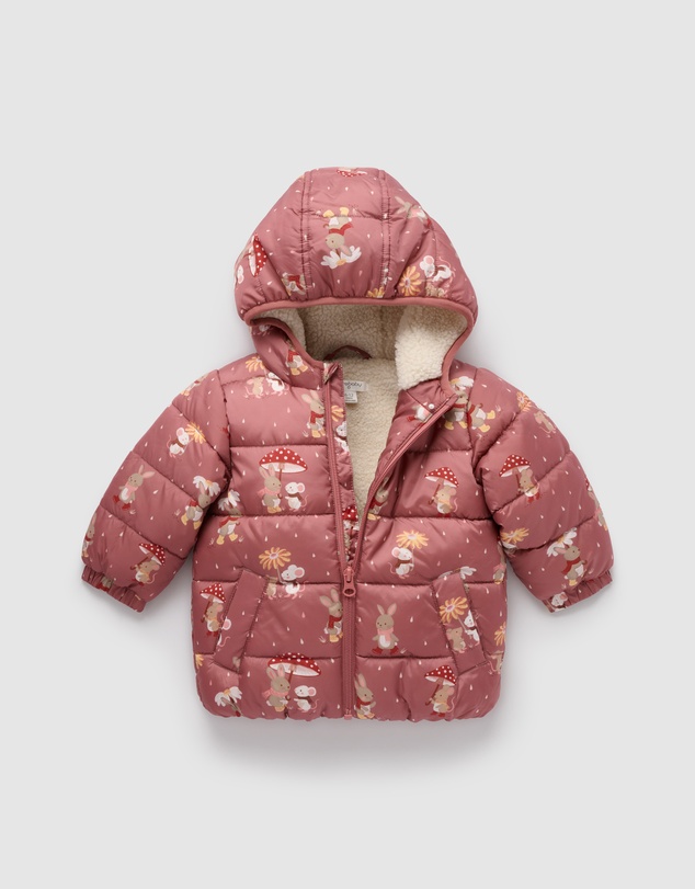Purebaby - Shearling Lined Puffer Jacket -Kids-Babies