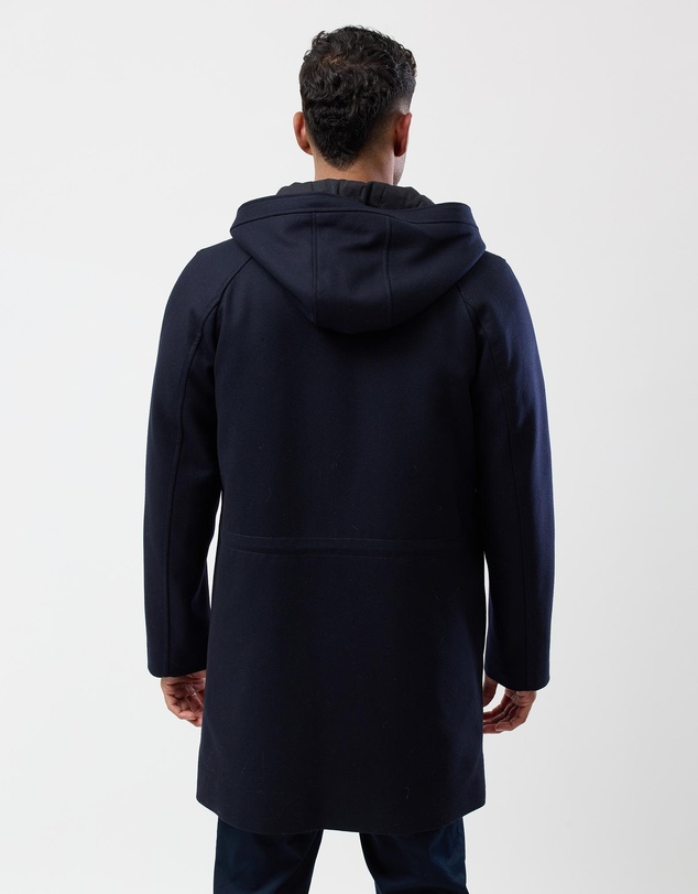 Brooksfield - Hooded Wool Blend Overcoat