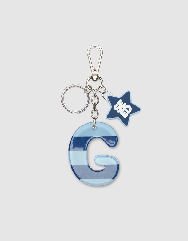 Seed Heritage - BLUE STRIPE INITIAL KEYRING