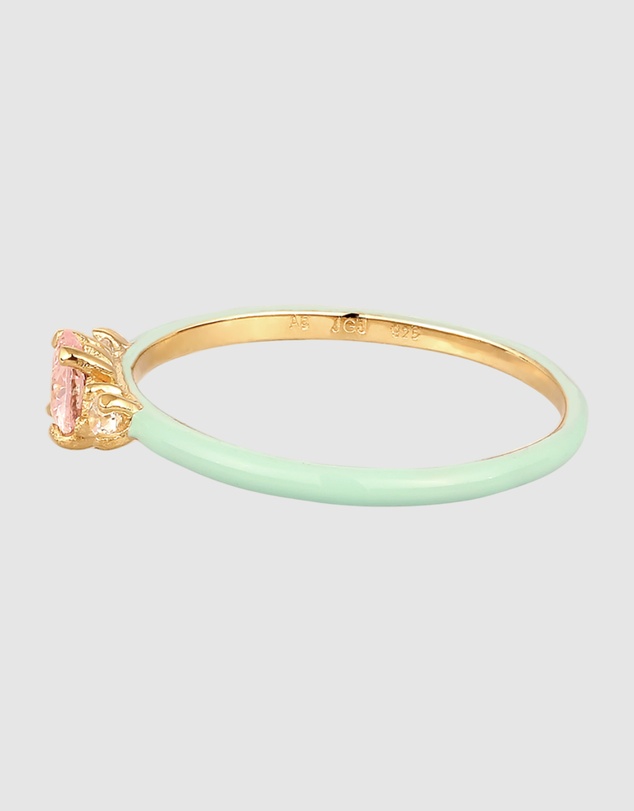 Elli Jewelry - Ring Crystal Heart 925 Sterling Silver Gold-Plated