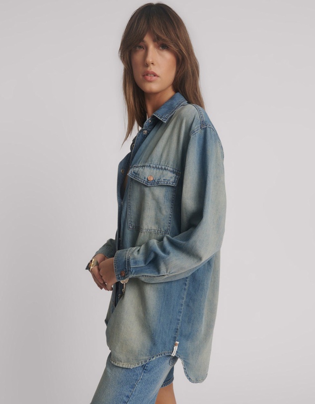 ONE TEASPOON - Essential Denim Shirt - Blue Ranch
