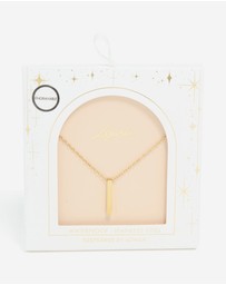 Lovisa - Waterproof Gold Plated Stainless Steel Pillar Engravable Pendant Necklace