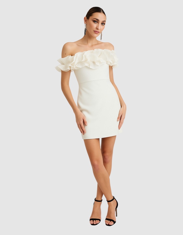Romance by Honey and Beau - Trevia Frill Neckline Mini Dress