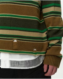 Andersson Bell - Double Layered Stripe Half Zip-Up Sweater