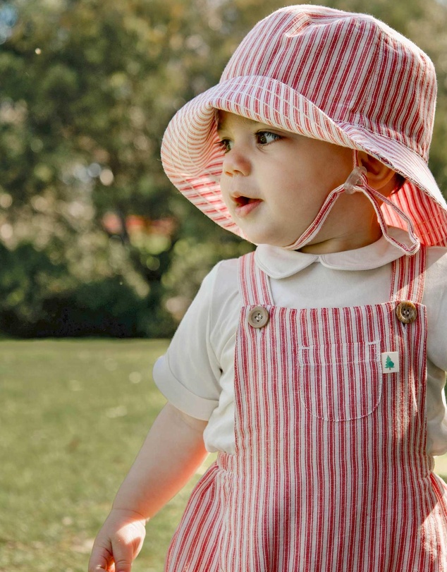 Purebaby - Christmas Striped Bucket Hat -Kids-Babies