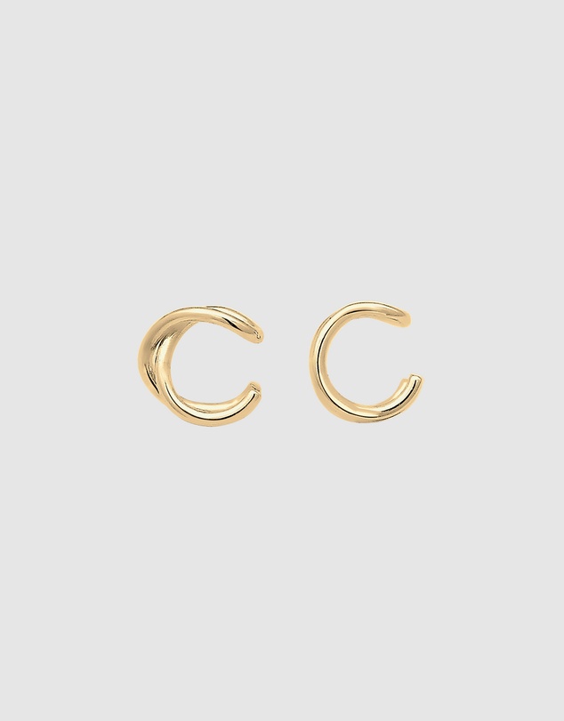 Elli Jewelry - Earrings Ear Cuff Geo Basic Minimalist 925 Sterling Silver Gold Plated