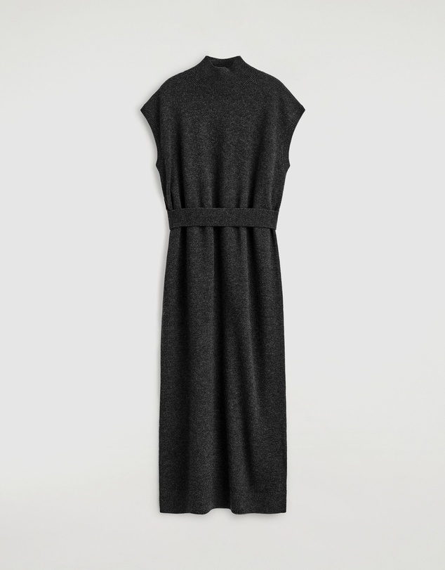 COS - Belt-Detail Merino Wool Funnel Dress