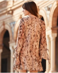 Sosandar - Frill Neck Printed Shift